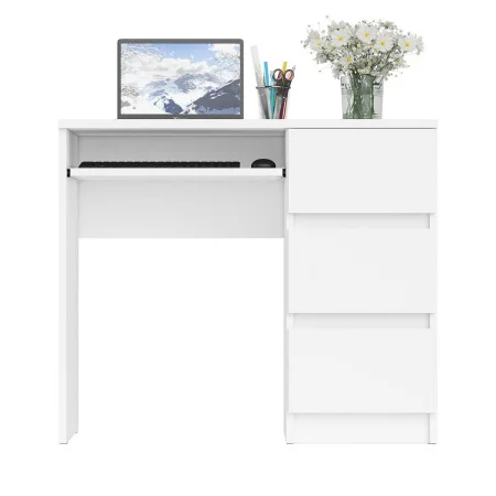 Стол компьютерный три ящика МС-6 белый (правый)