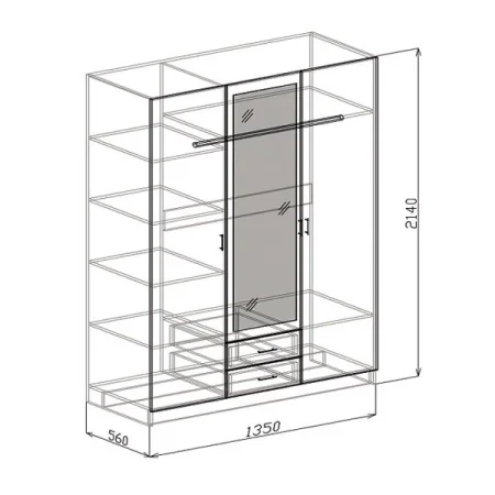 Шкаф 3-дверный Роберта