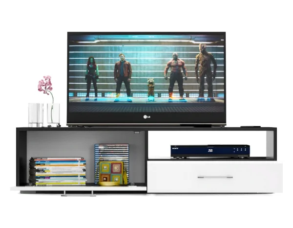 Тумба под ТВ Ларго 1.4 венге/белый глянец