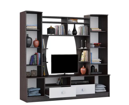 Центральная часть Женева венге/белый глянец