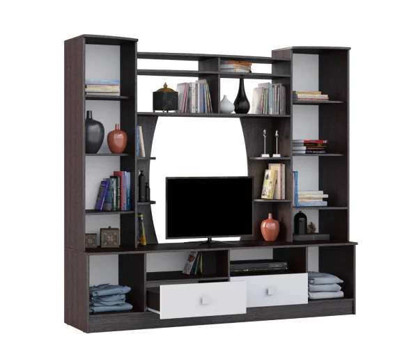 Центральная часть Женева венге/белый глянец