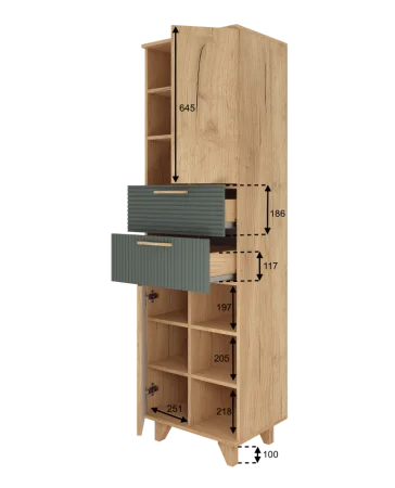 Стеллаж Ньерд дуб вотан/можжевельник