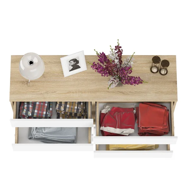 Комод на шесть ящиков МК 1380.6 дуб сонома/белый Комод на шесть ящиков МК 1380.6 дуб сонома/белый