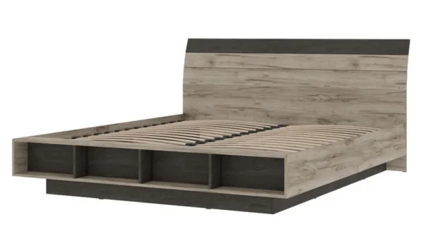 Кровать Эдинбург железный камень/дуб крафт серый Кровать Эдинбург железный камень/дуб крафт серый