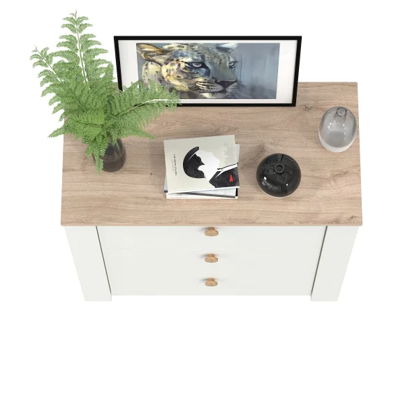 Комод Джастин 16.228.03 белый шагрень/дуб белый Комод Джастин 16.228.03 белый шагрень/дуб белый