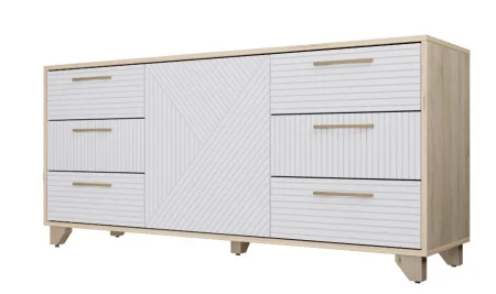 Комод Копенгаген дуб сонома/белый матовый