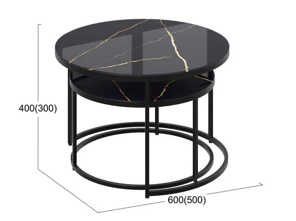 Стол журнальный Вега черный, стекло черное золото Стол журнальный Вега черный, стекло черное золото
