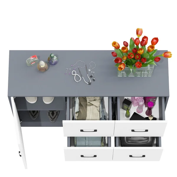 Комод 125-1204 графит/белый Комод 125-1204 графит/белый