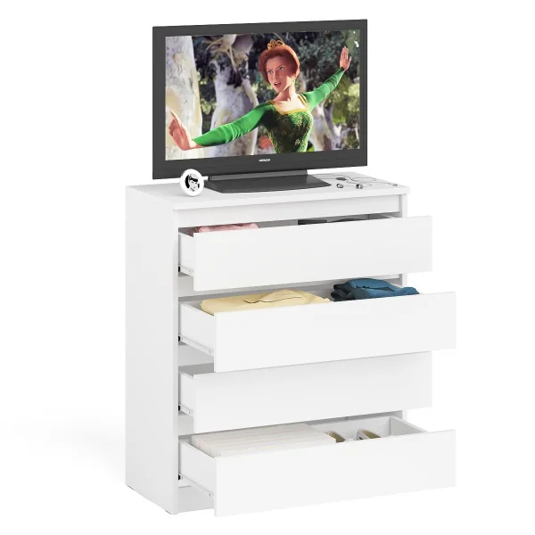 Комод четыре ящика МК 800.4 белый Комод четыре ящика МК 800.4 белый