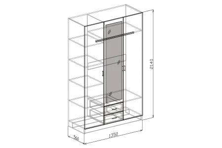 Шкаф 3-х дверный Токио венге/бодега