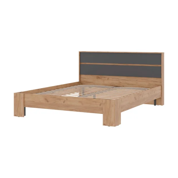 Кровать Хелен КР-03 серый графит/дуб крафт золото Кровать Хелен КР-03 серый графит/дуб крафт золото