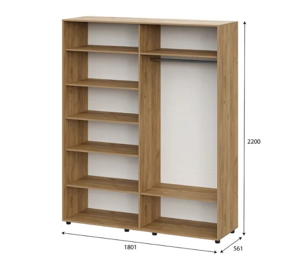 Шкаф четырехстворчатый Милан дуб золотой/белый матовый