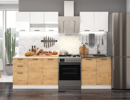 Кухня Дуся 2.0 белый/дуб бунратти