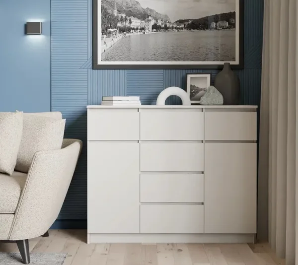 Комод с ящиками и дверками Мори МК 1200.4 сатин Комод с ящиками и дверками Мори МК 1200.4 сатин