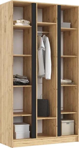 Шкаф 3-х створчатый Келвин 1200 дуб крафт/белый глянец