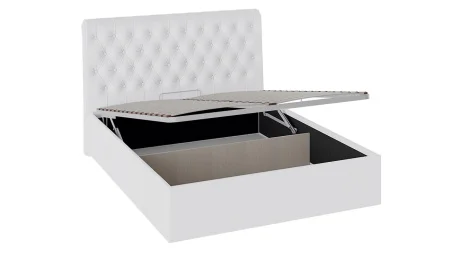 Кровать Скарлет 160х200 с подъемным механизмом Белая экокожа