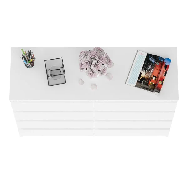 Комод восемь выдвижных ящиков МК 1200.8 белый Комод восемь выдвижных ящиков МК 1200.8 белый