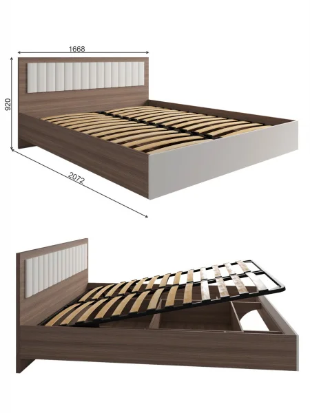 Кровать Роза 160 орех франклин/графит скин ройс Кровать Роза 160 орех франклин/графит скин ройс