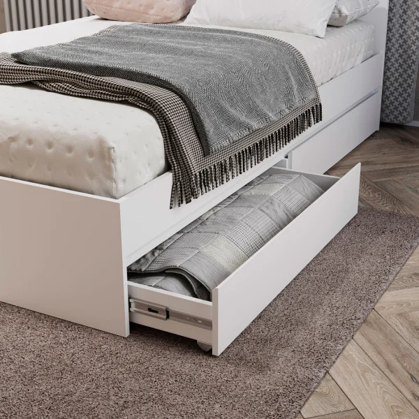 Кровать с ящиками Симпл КР-12 1,4 м белый Кровать с ящиками Симпл КР-12 1,4 м белый