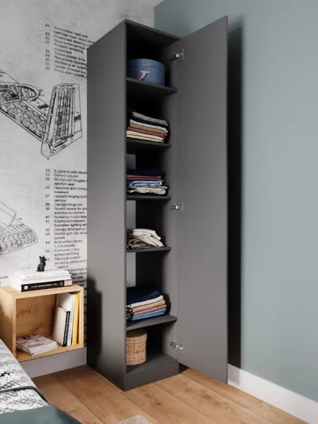 Шкаф Мори МШ 400.1 графит (с полками)