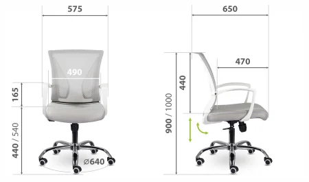 Кресло СН-800 Энжел белый хром серебристый