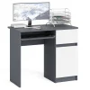 Стол компьютерный МС-1 графит/белый (правый)