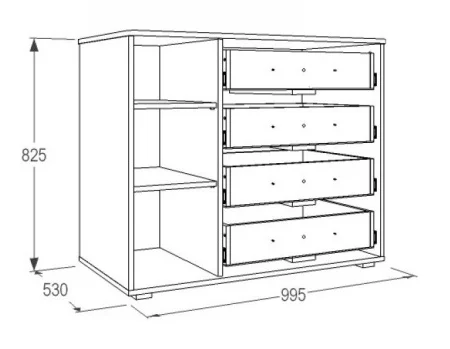 Комод Омега-16 ясень анкор темный/ясень анкор светлый Комод Омега-16 ясень анкор темный/ясень анкор светлый