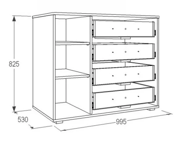 Комод Омега-16 ясень анкор темный/ясень анкор светлый Комод Омега-16 ясень анкор темный/ясень анкор светлый