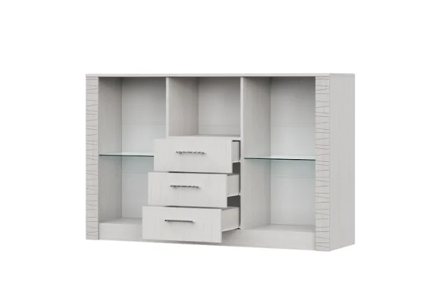 Комод-витрина Гамма-20 ясень анкор светлый/сандал светлый Комод-витрина Гамма-20 ясень анкор светлый/сандал светлый