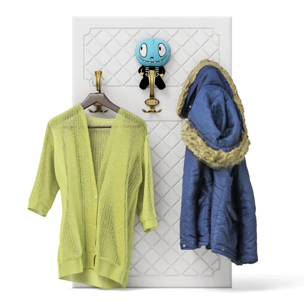 Вешалка П-6 белое дерево фрезеровка ромб