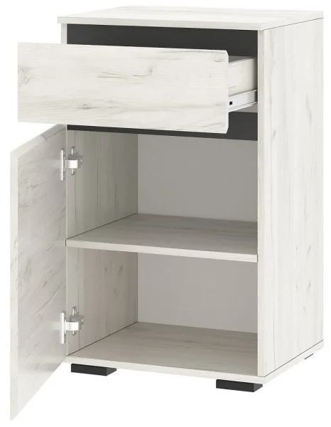 Тумба Гретта 1С1Я дуб крафт белый/антрацит Тумба Гретта 1С1Я дуб крафт белый/антрацит