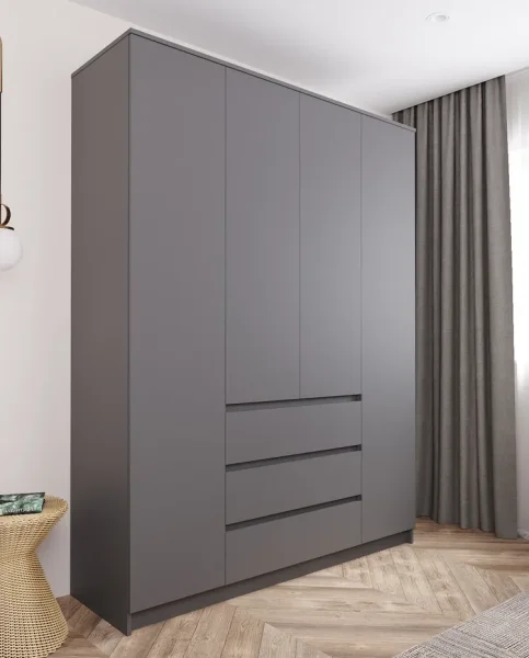 Шкаф четырехдверный Мори МШ 1600.1 графит