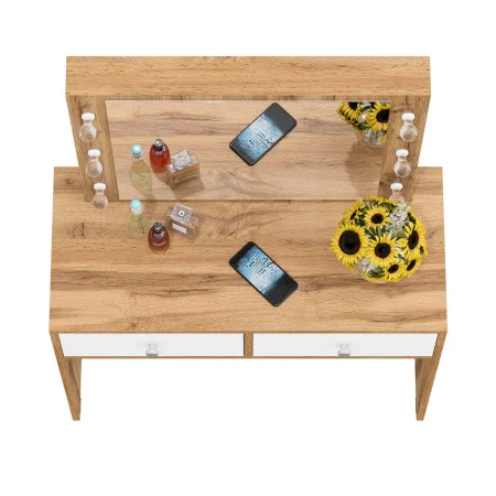 Стол косметический с подсветкой СТ-5 дуб вотан/белый