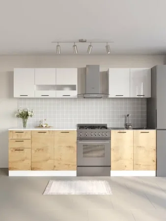 Кухня Дуся 2.0 белый/дуб бунратти