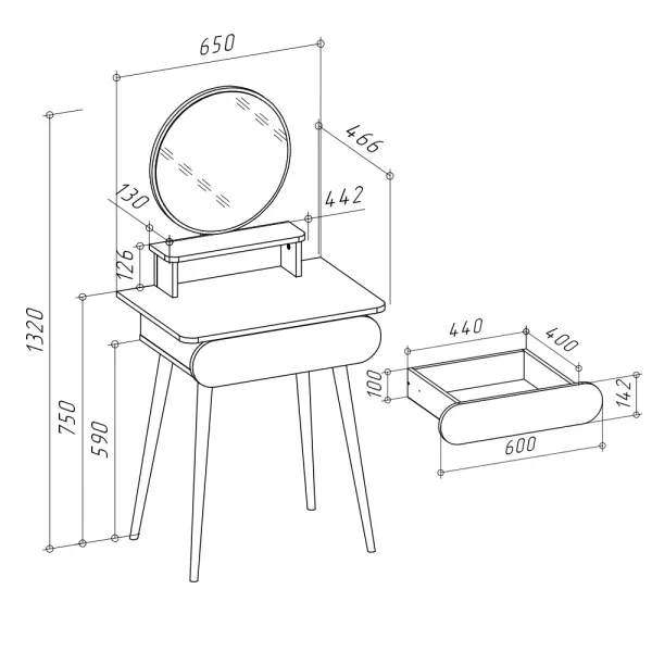 Трюмо 4-25920 белый Трюмо 4-25920 белый