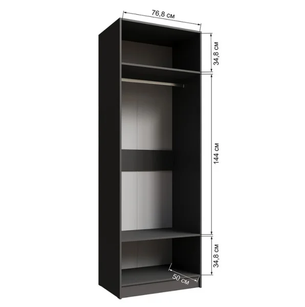 Шкаф Мадрид 0,8 графит серый