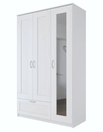 Шкаф комбинированный Сириус 3 двери и 1 ящик белый