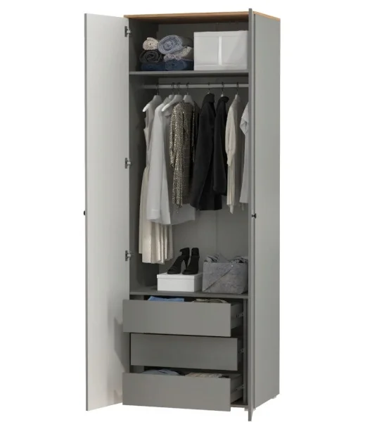 Шкаф для одежды Остин 13.336.02 серый графит/дуб крафт золотой