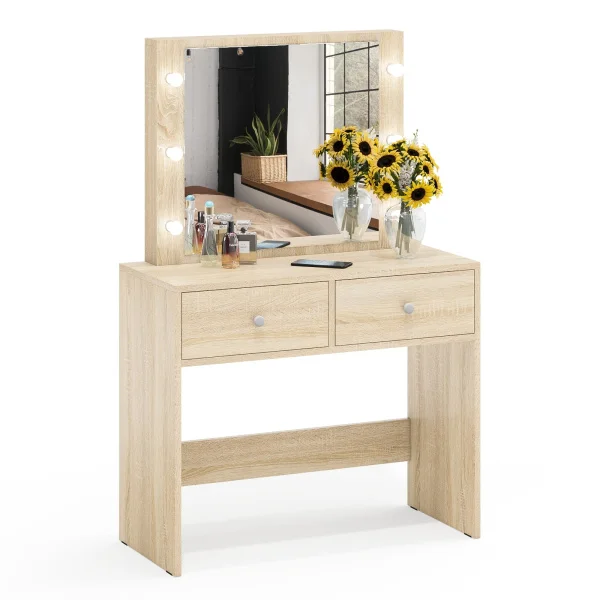 Стол косметический с подсветкой СТ-5 дуб сонома Стол косметический с подсветкой СТ-5 дуб сонома