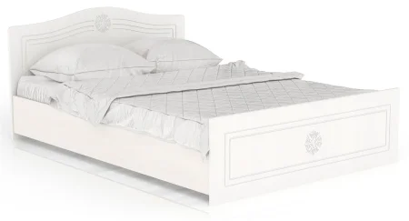 Кровать Онега дуб беленый/белый вельвет