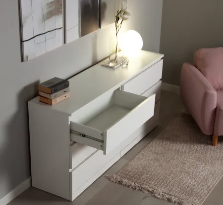 Комод шесть ящиков Варма 6Д белый