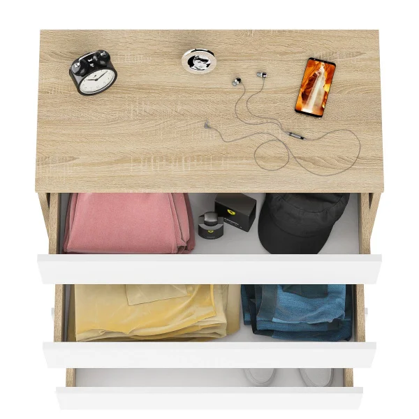 Комод четыре ящика МК 800.4 дуб сонома/белый Комод четыре ящика МК 800.4 дуб сонома/белый