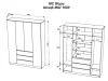 Шкаф для одежды с ящиками Мори МШ 1600 сатин