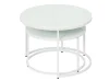 Стол журнальный Вега белый, стекло лакобель белый
