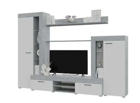 Гостиная Дельта белый/бетон