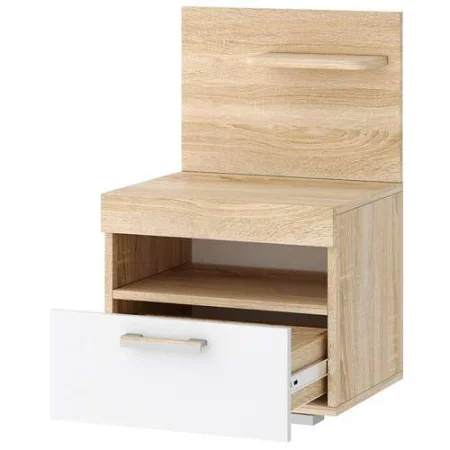 Тумба прикроватная Соната ТС-450 дуб сонома/белый глянец