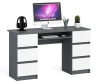 Компьютерный стол с двумя тумбами МС-2 графит/белый