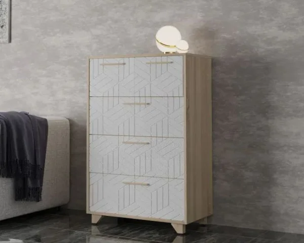 Комод Амстердам дуб сонома/белый матовый Комод Амстердам дуб сонома/белый матовый