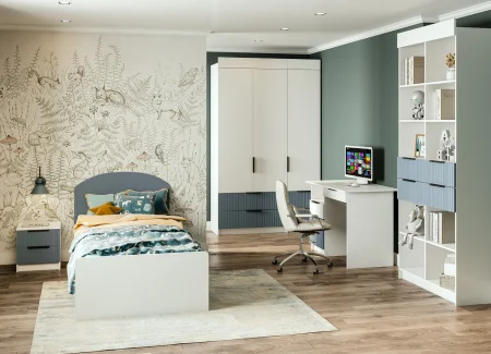 Тумба Лавис ТД 400.1 белый/лазурь софт