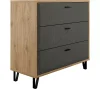 Комод с 3 ящиками Грейс KOM3S дуб наварра/графит